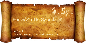 Huszárik Szeráf névjegykártya